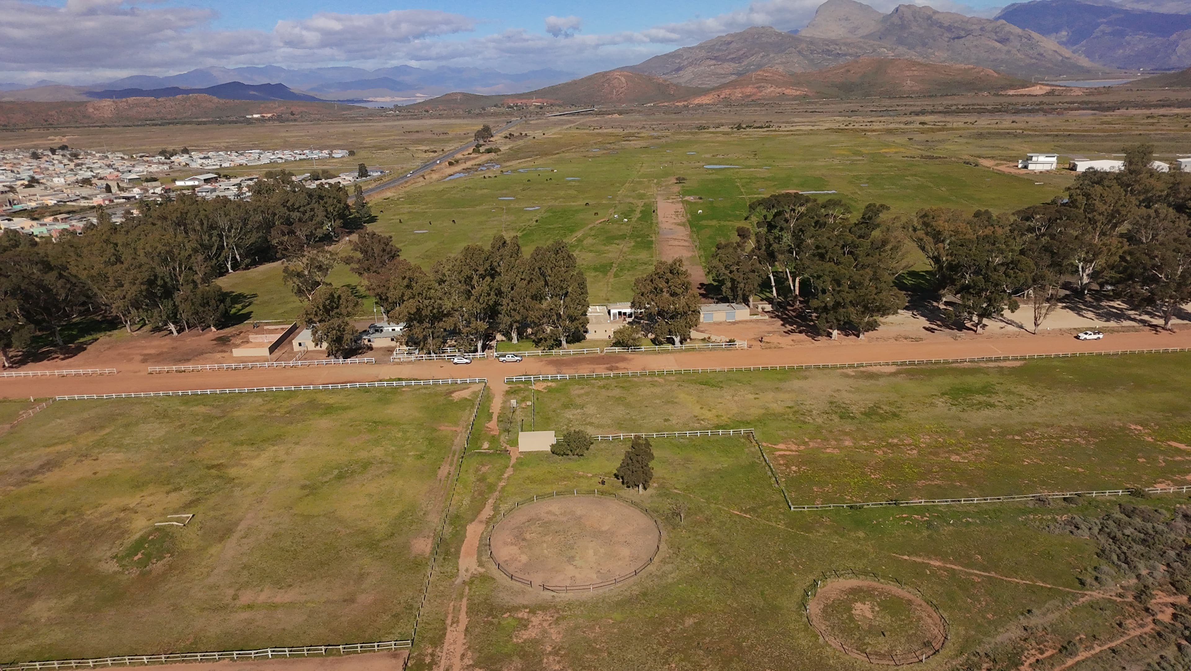 Aerial view of the club and surrounding farmland